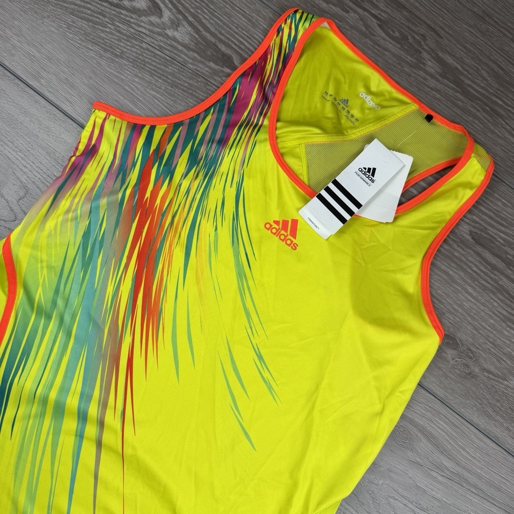 Adidas Women's Adizero Tennis Sleeveless Tank Yellow Large New